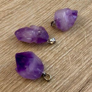 Raw Amethyst Pendants